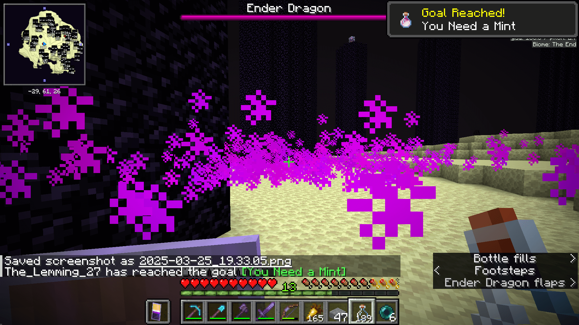 Collecting dragon's breath with glass bottles.