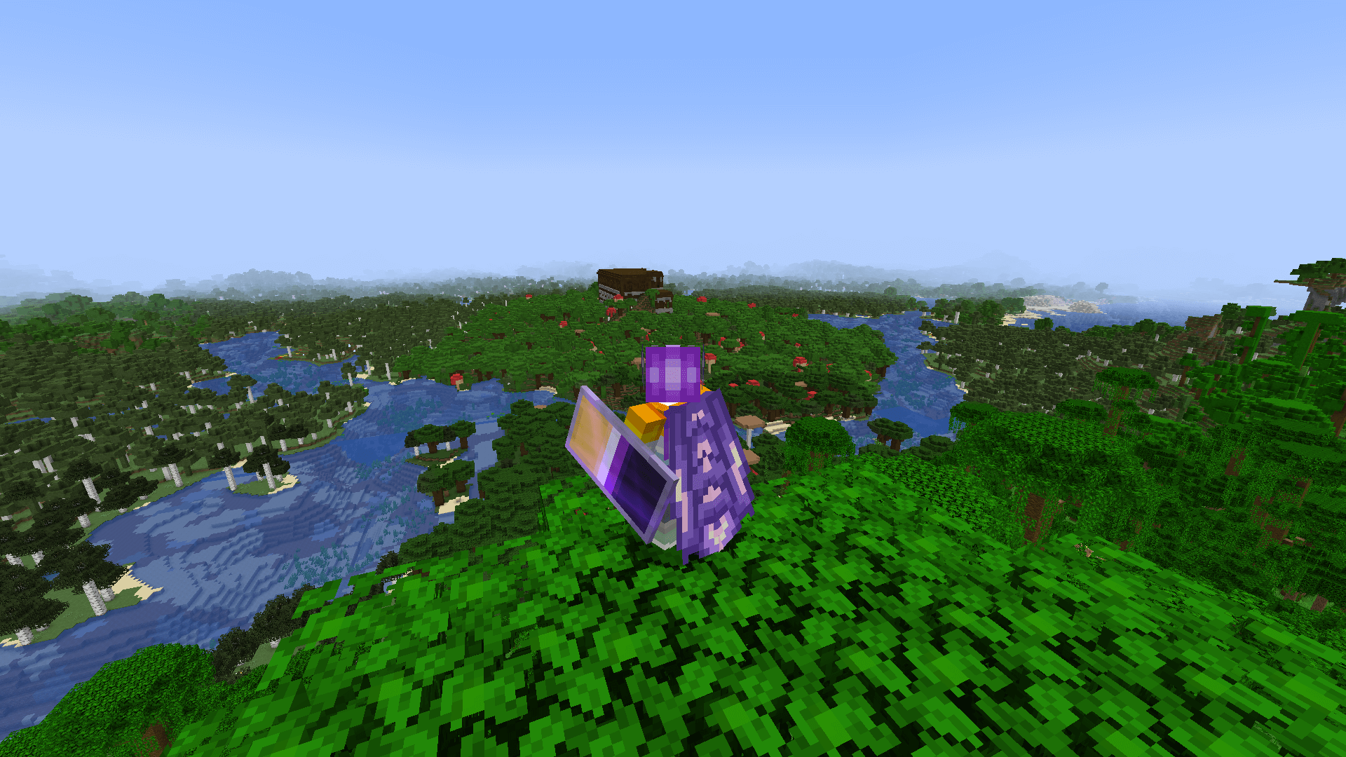 Ela looks out over the dark forest to the mansion.