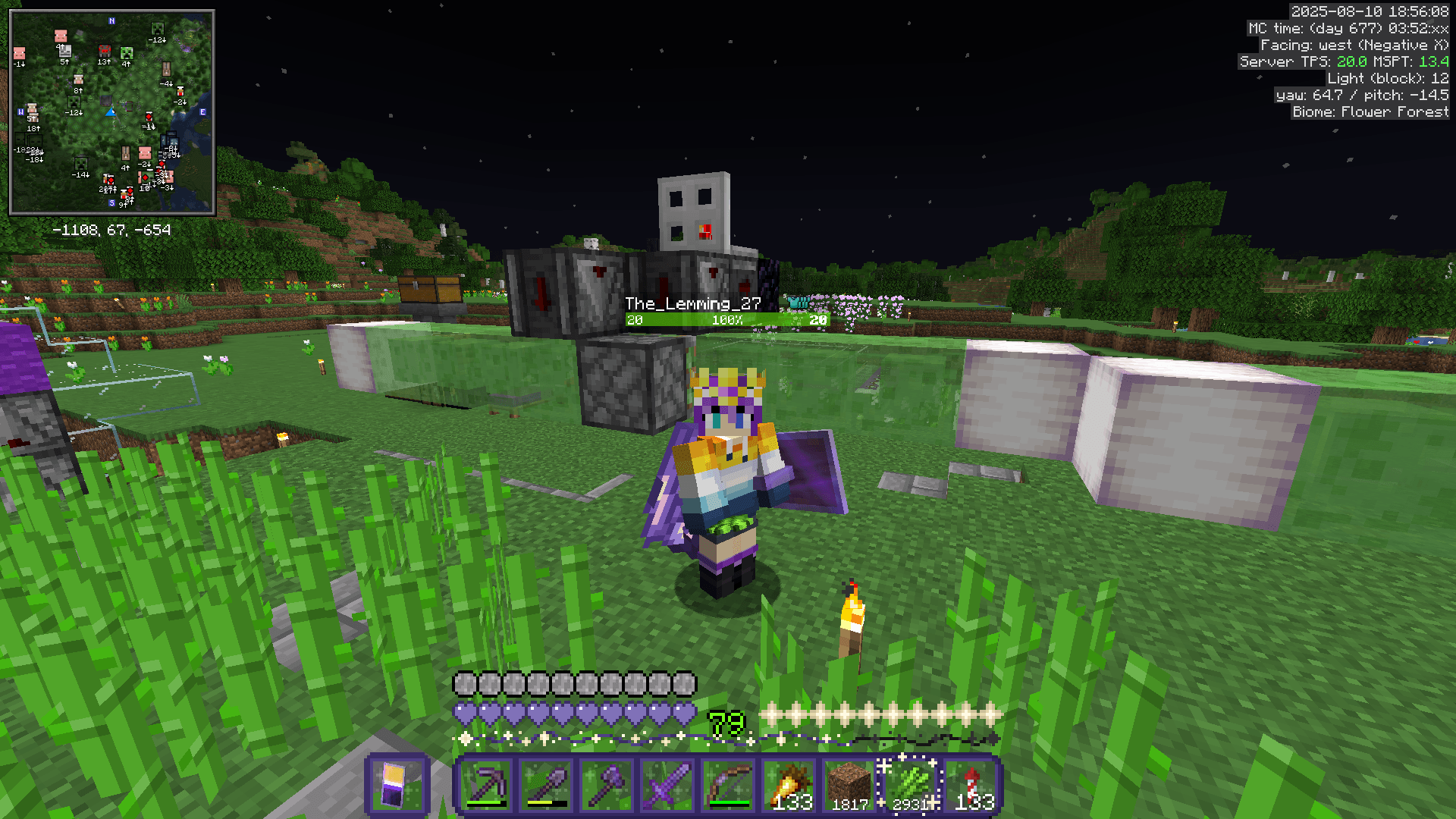 Ela stands at the end of the sugarcane field, in front of a flying machine, holding a stack of 2,931 sugarcane.