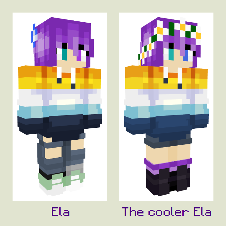 A recreation of "The Cooler Daniel" meme with two variants of a Minecraft character skin.